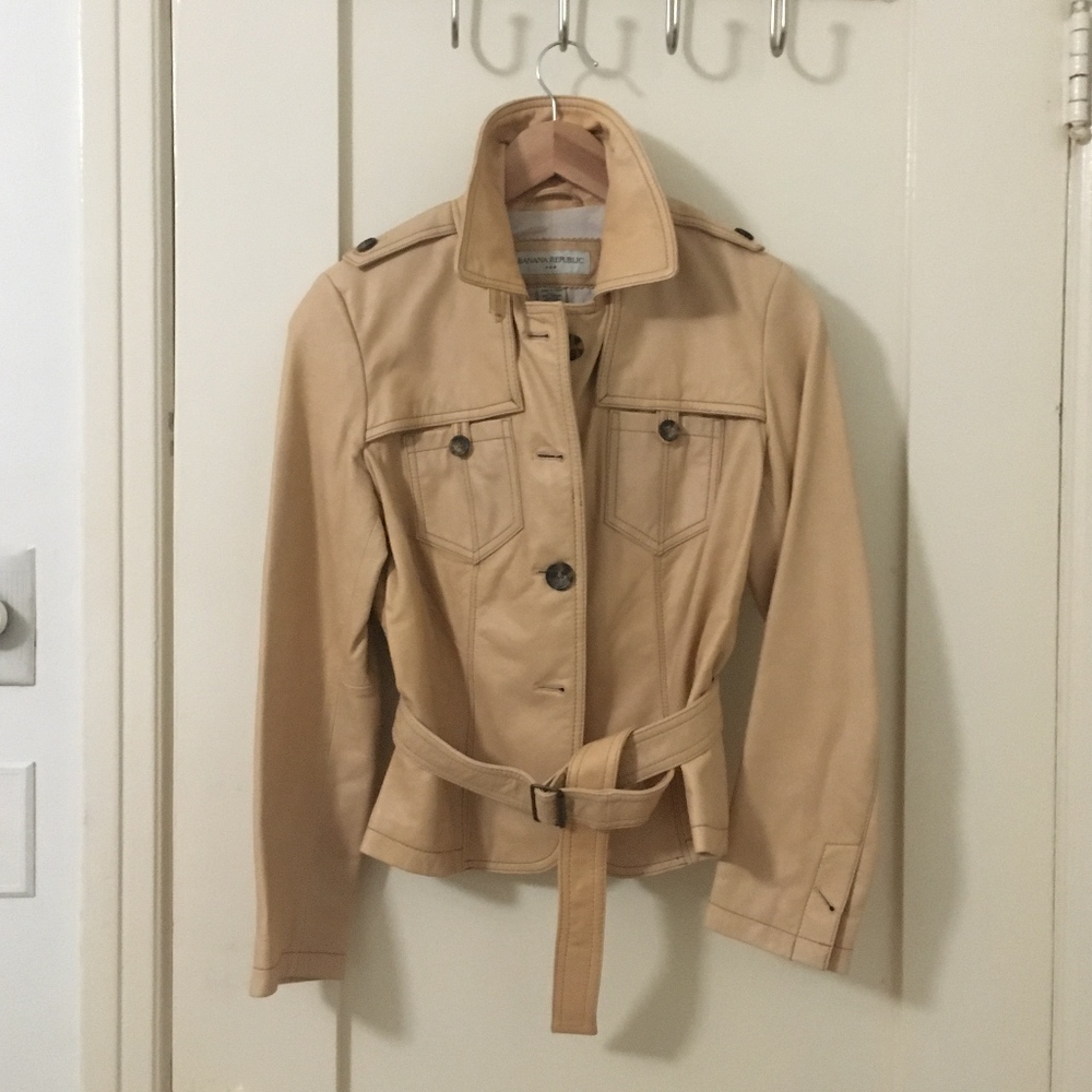 BANANA REPUBLIC Leather Utility Jacket Size XS